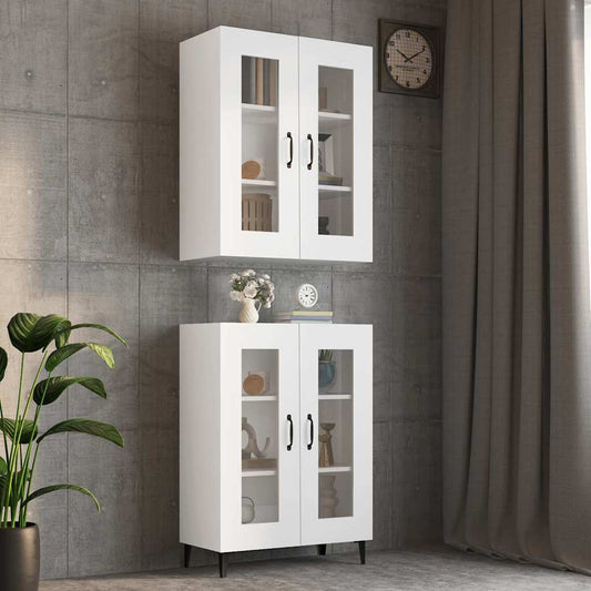 Hanging Wall Cabinet White 69.5x34x90 cm