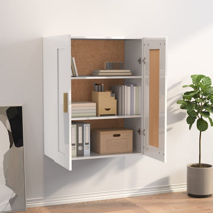 Wall Cabinet High Gloss White 69.5x32.5x90 cm Engineered Wood