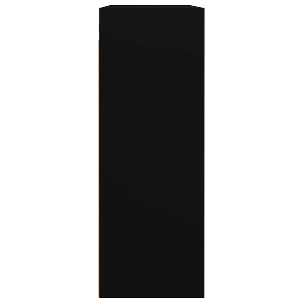 Hanging Wall Cabinet | Black | Engineered Wood | Rectangular | Minimalist
