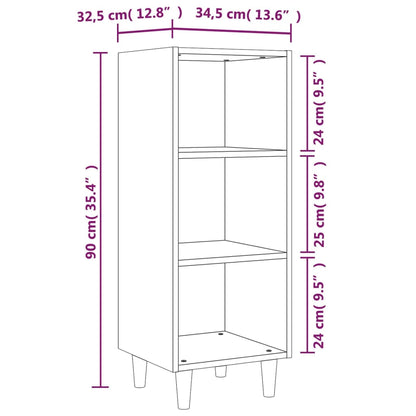 Sideboard White 34.5x32.5x90 cm Engineered Wood