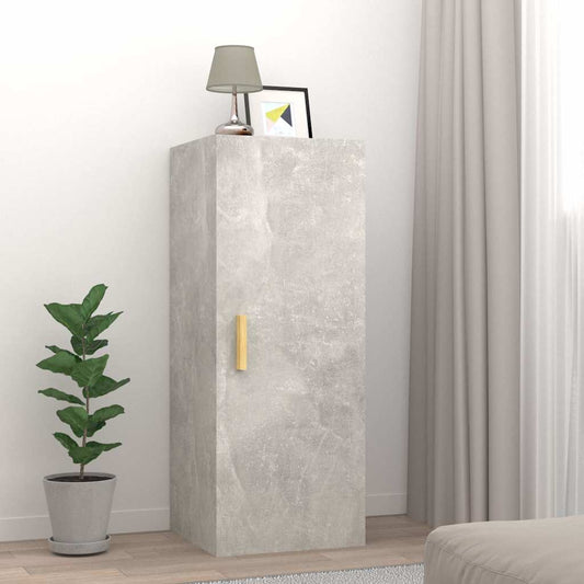 Wall Cabinet | Concrete grey | Engineered wood | 90 cm height