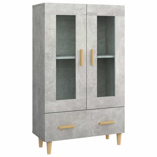 Highboard | Concrete grey | Engineered wood | Tall, medium-width