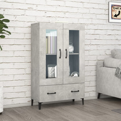 Highboard Concrete Grey 70x31x115 cm Engineered Wood