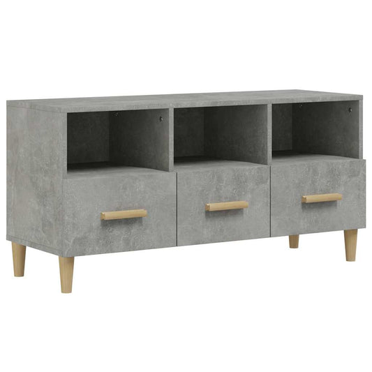 Tv Cabinet | Concrete grey | Engineered wood, solid eucalyptus wood