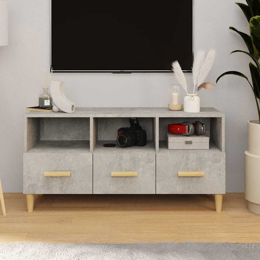 Tv Cabinet | Concrete grey | Engineered wood, solid eucalyptus wood