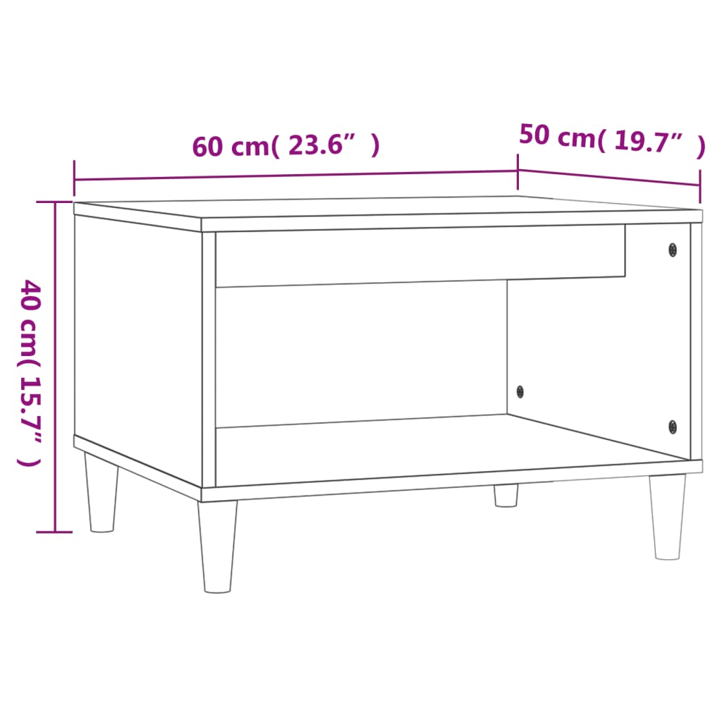 Coffee Table Black 60x50x40 cm Engineered Wood