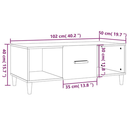 Coffee Table Black 102x50x40 cm Engineered Wood