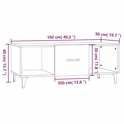 Coffee Table Concrete Grey 102x50x40 cm Engineered Wood
