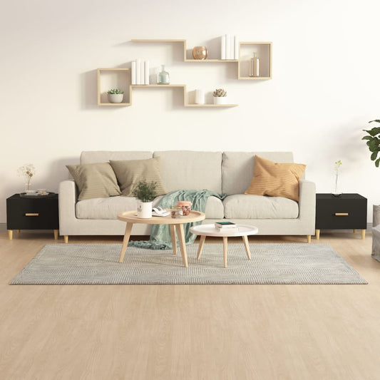 Coffee Table | Set of 2 | Black | Engineered wood | Minimalistic