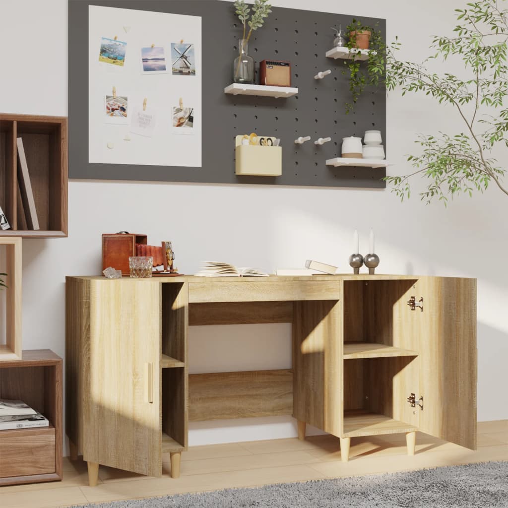 Desk Sonoma Oak 140x50x75 cm Engineered Wood