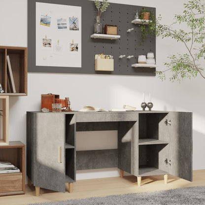 Desk Concrete Grey 140x50x75 cm Engineered Wood