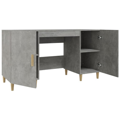 Desk Concrete Grey 140x50x75 cm Engineered Wood