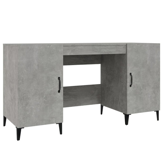Desk Concrete Grey 140x50x75 cm Engineered Wood