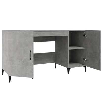 Desk Concrete Grey 140x50x75 cm Engineered Wood