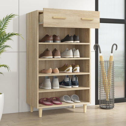 Shoe Cabinet Sonoma Oak 60x35x105 cm Engineered Wood