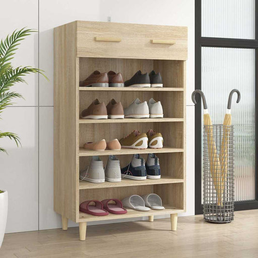 Shoe Cabinet Sonoma Oak 60x35x105 cm Engineered Wood