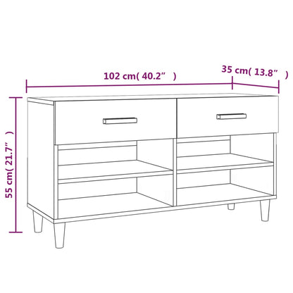 Shoe Cabinet Sonoma Oak 102x35x55 cm Engineered Wood