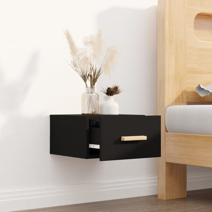 Wall-mounted Bedside Cabinet Black 35x35x20 cm