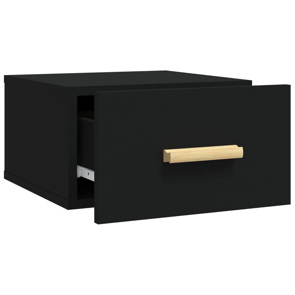 Wall-mounted Bedside Cabinet Black 35x35x20 cm