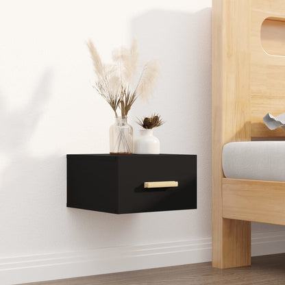 Wall-mounted Bedside Cabinet Black 35x35x20 cm