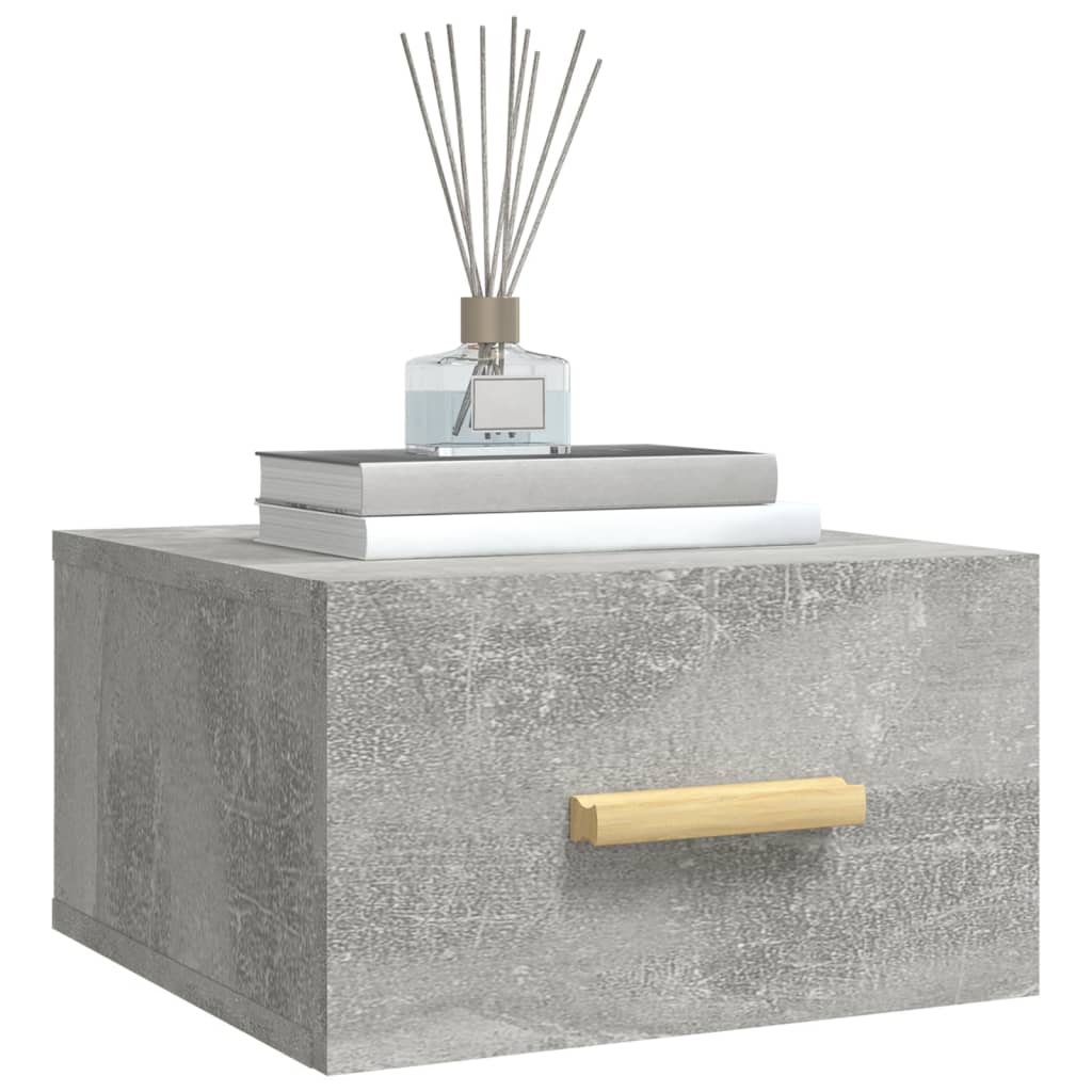 Wall-mounted Bedside Cabinet Concrete Grey 35x35x20 cm