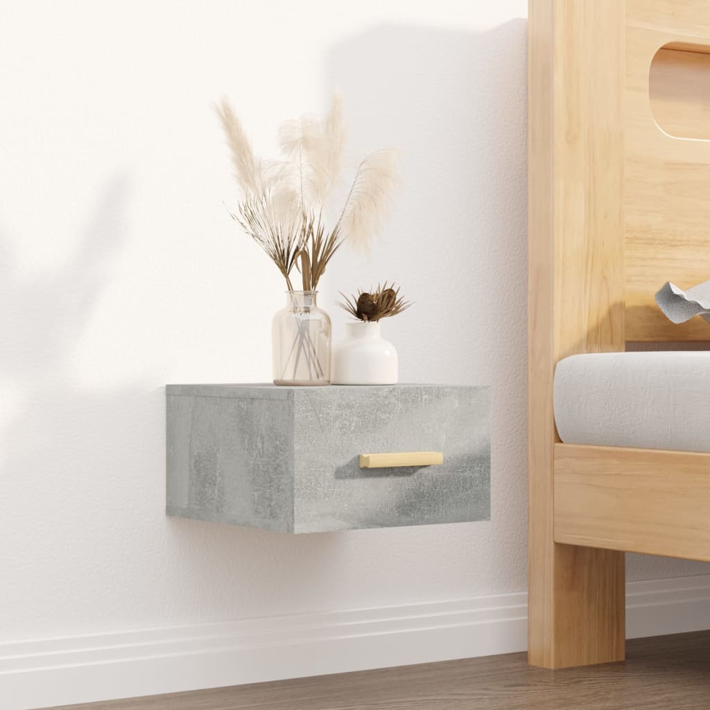 Wall-mounted Bedside Cabinet Concrete Grey 35x35x20 cm