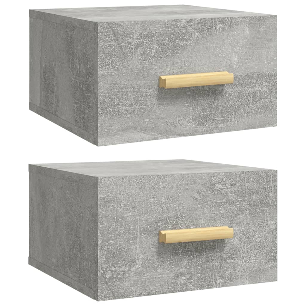 Wall-mounted Bedside Cabinets 2 pcs Concrete Grey 35x35x20 cm