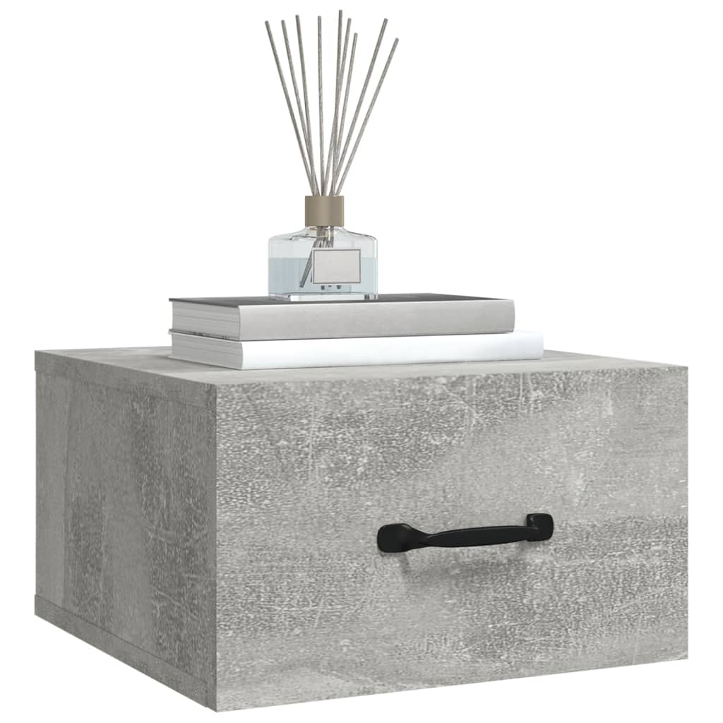 Wall-mounted Bedside Cabinet Concrete Grey 35x35x20 cm