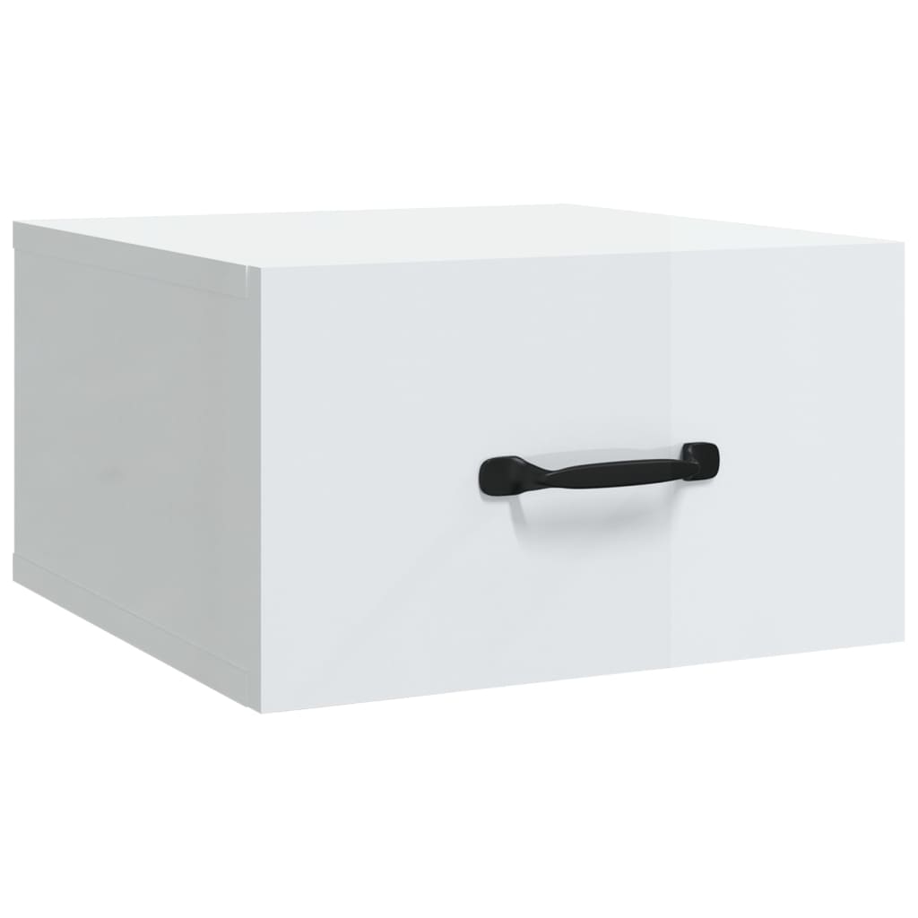 Wall-mounted Bedside Cabinet High Gloss White 35x35x20 cm