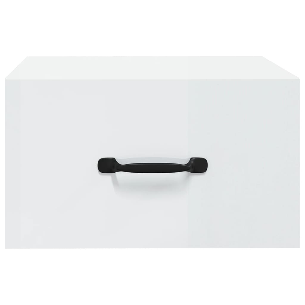 Wall-mounted Bedside Cabinet High Gloss White 35x35x20 cm