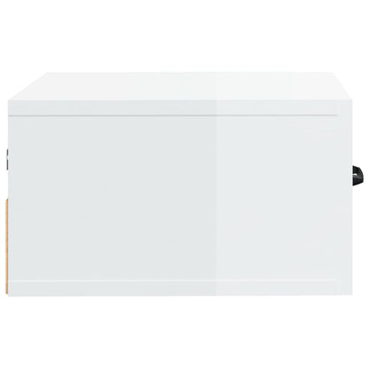 Wall-mounted Bedside Cabinet High Gloss White 35x35x20 cm