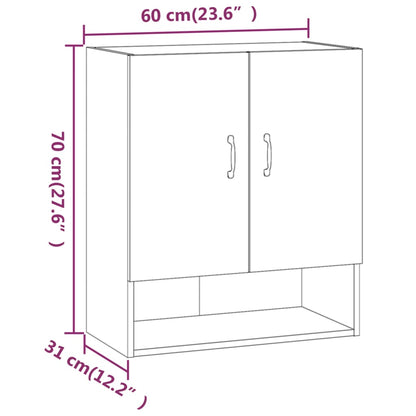 Wall Cabinet High Gloss White 60x31x70 cm Engineered Wood