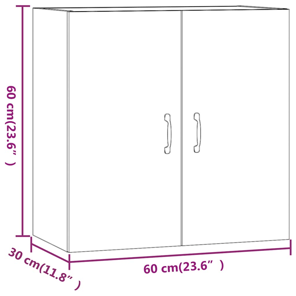 812900 vidaXL Wall Cabinet Sonoma Oak 60x31x60 cm Engineered Wood