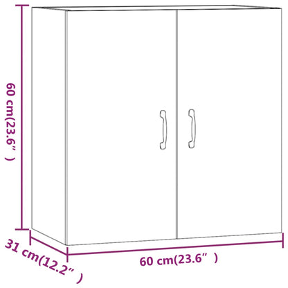 Wall Cabinet High Gloss White 60x31x60 cm Engineered Wood