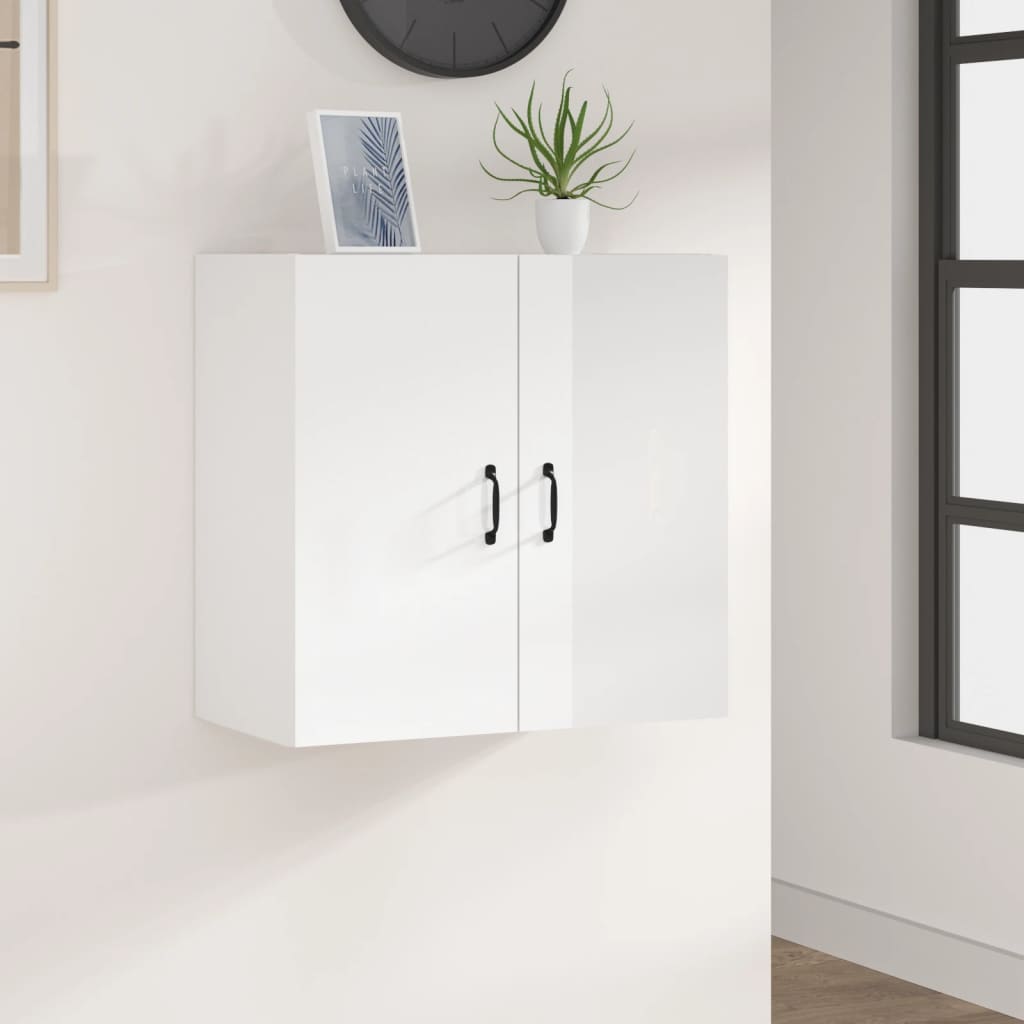 Wall Cabinet High Gloss White 60x31x60 cm Engineered Wood