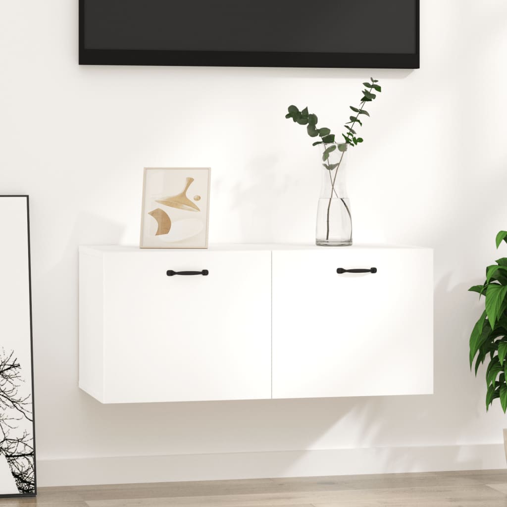 Wall Cabinet White 80x36.5x35 cm Engineered Wood