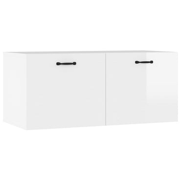 Wall Cabinet High Gloss White 80x36.5x35 cm Engineered Wood