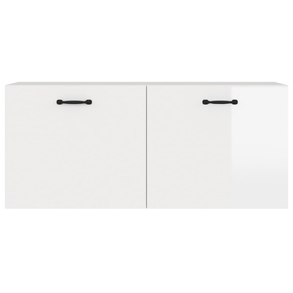 Wall Cabinet High Gloss White 80x36.5x35 cm Engineered Wood