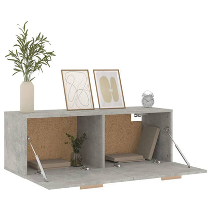 Wall Cabinet Concrete Grey 100x36.5x35 cm Engineered Wood