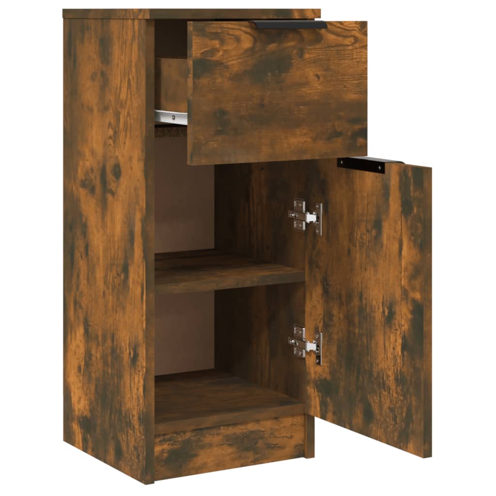 Sideboard Smoked Oak 30x30x70 cm Engineered Wood