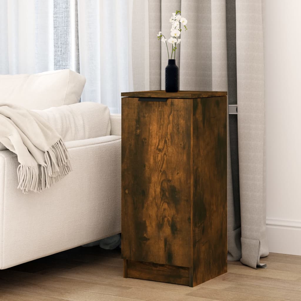 Sideboard Smoked Oak 30x30x70 cm Engineered Wood