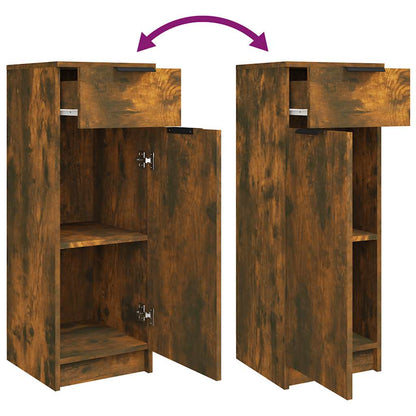 Bathroom Cabinet Smoked Oak 32x34x90 cm Engineered Wood