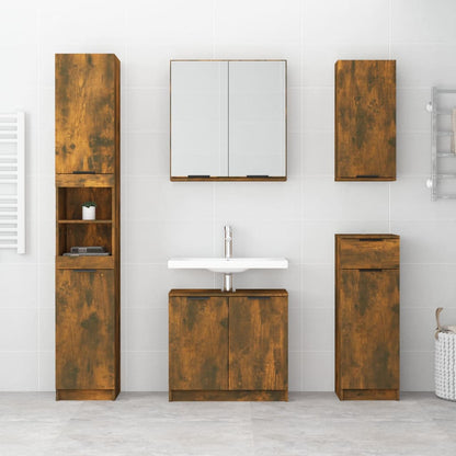 Wall-mounted Bathroom Cabinet Smoked Oak 32x20x67 cm