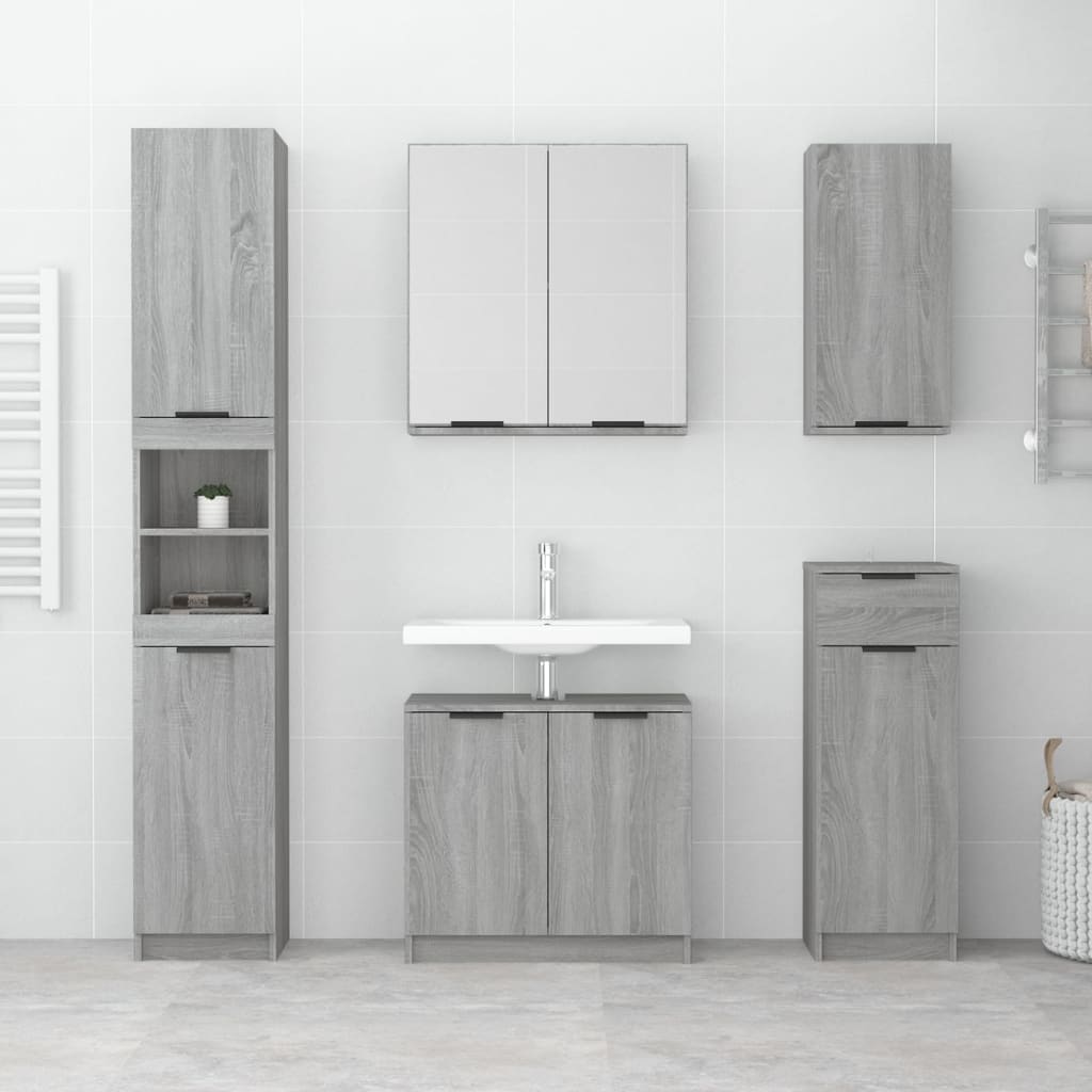 Wall-mounted Bathroom Cabinet Grey Sonoma 32x20x67 cm