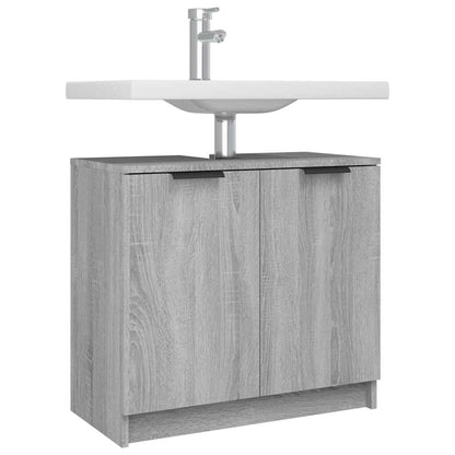 Bathroom Cabinet Grey Sonoma 64.5x33.5x59 cm Engineered Wood