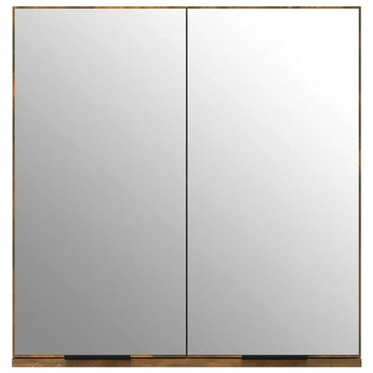 Bathroom Mirror Cabinet Smoked Oak 64x20x67 cm