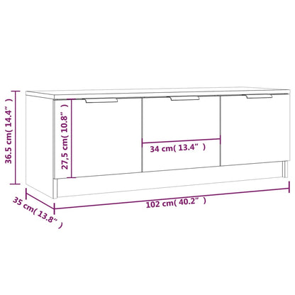 TV Cabinet Smoked Oak 102x35x36.5 cm Engineered Wood
