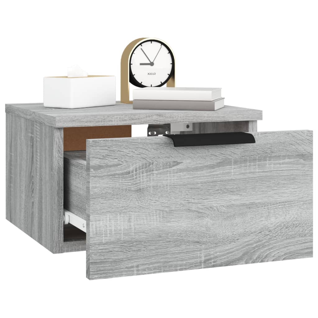 Wall-mounted Bedside Cabinet Grey Sonoma 34x30x20 cm