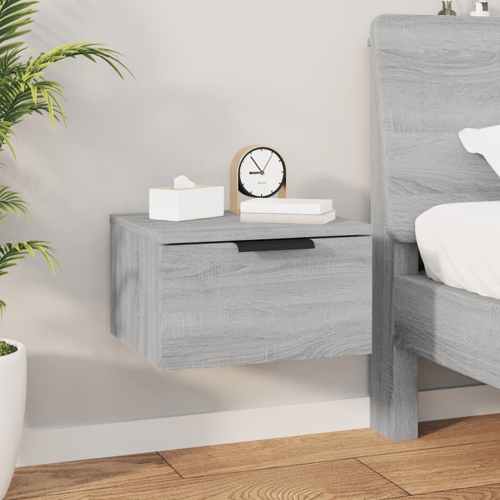 Wall-mounted Bedside Cabinet Grey Sonoma 34x30x20 cm