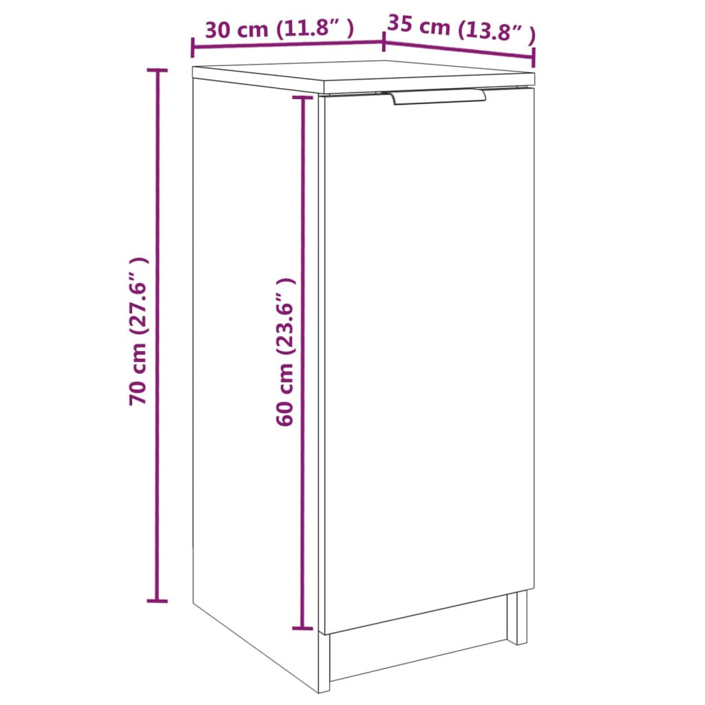 Shoe Cabinet Grey Sonoma 30x35x70 cm Engineered Wood